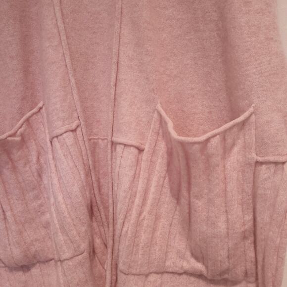Pilcro Anthro Pink 100% Cashmere Pink Open Front Long-Line Mafalda Cardigan Sz S - Picture 6 of 9